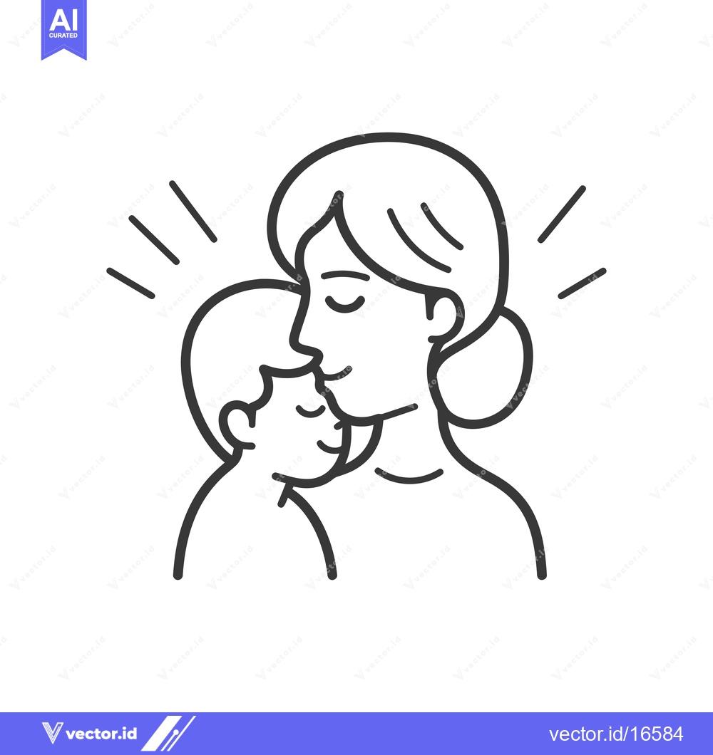 Premium Vector dari A mother gently kissing her child on the forehead