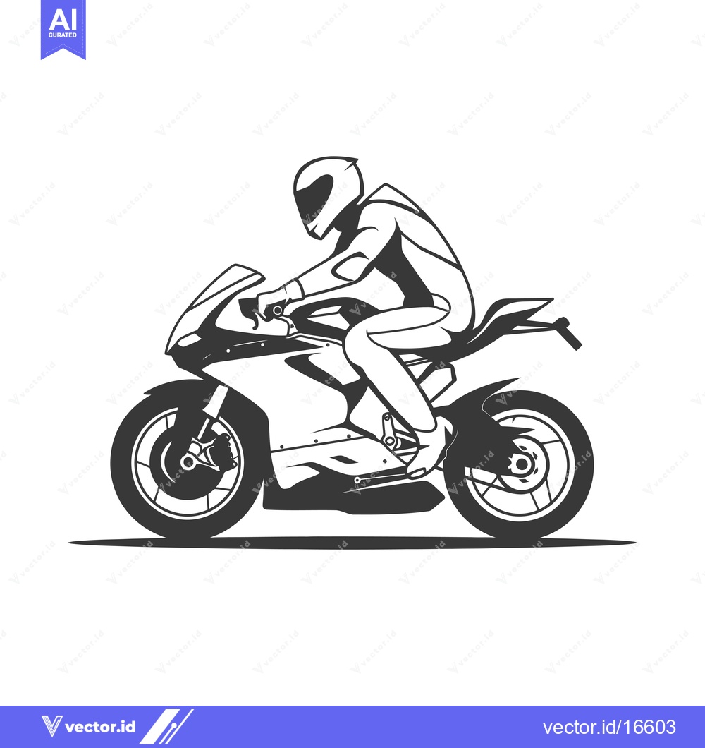 Premium Vector dari A Motorcyclist in Gear Riding a Sport Bike