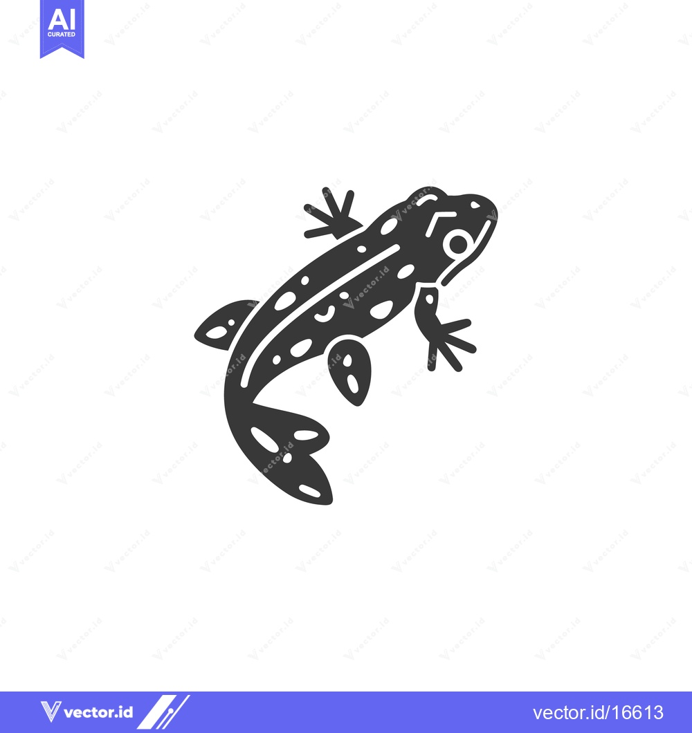 Premium Vector dari A stylized black and white drawing of a spotted amphibian