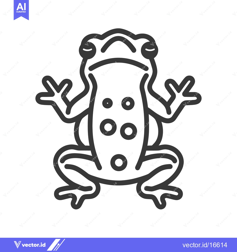 Premium Vector of Simple black and white line drawing of a frog illustration
