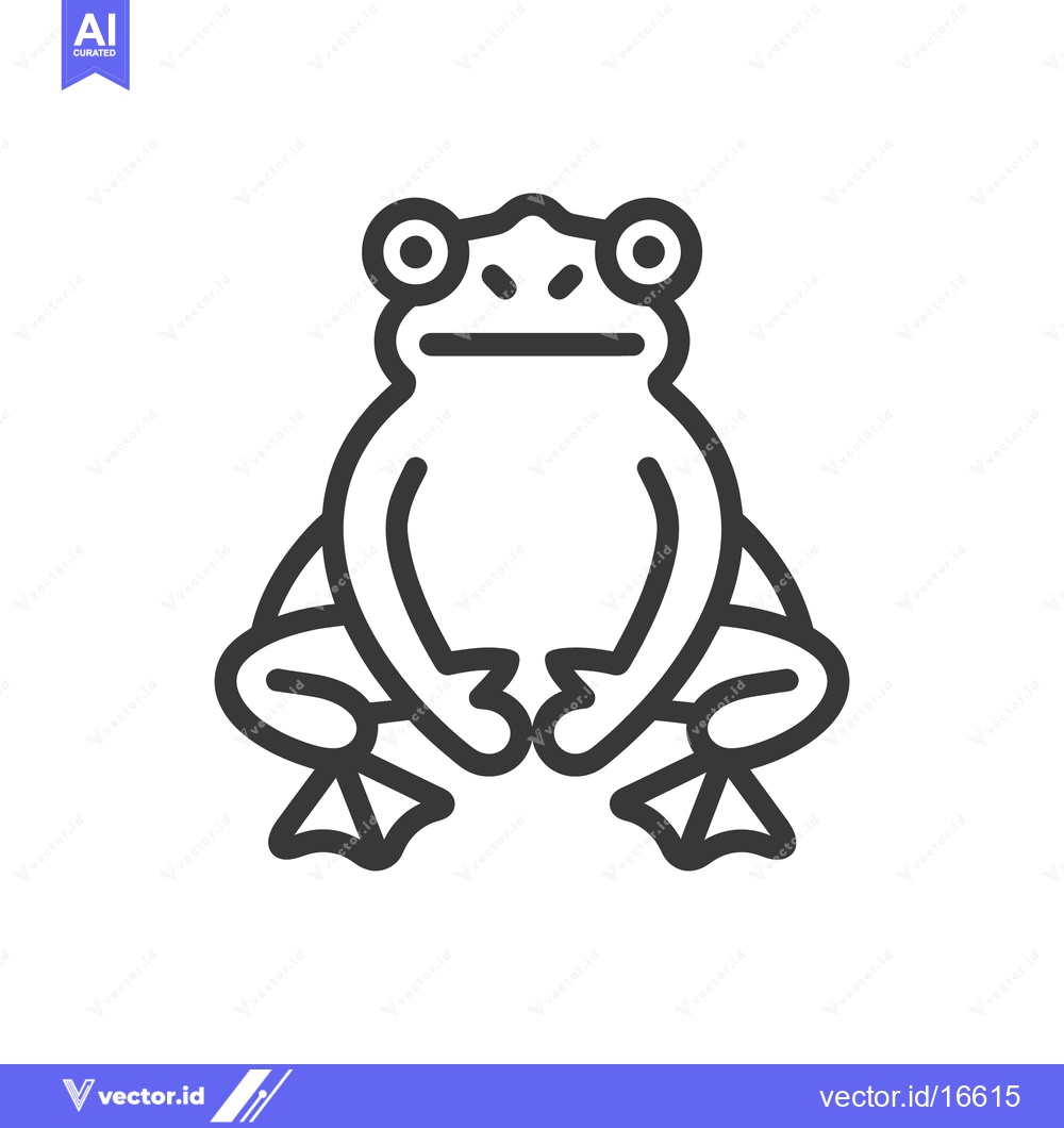 Premium Vector dari An illustration of a frog in a minimalist line art style