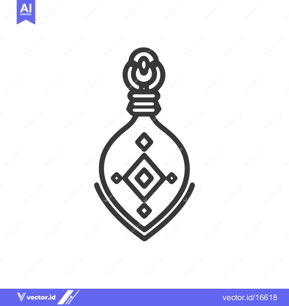 Premium Vector of This is an abstract line drawing of a stylized pendant jewel