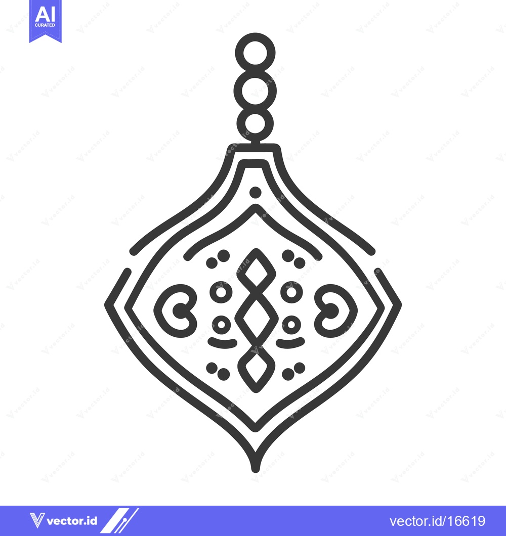 Premium Vector dari A simple black and white illustration of an ornamental pendant