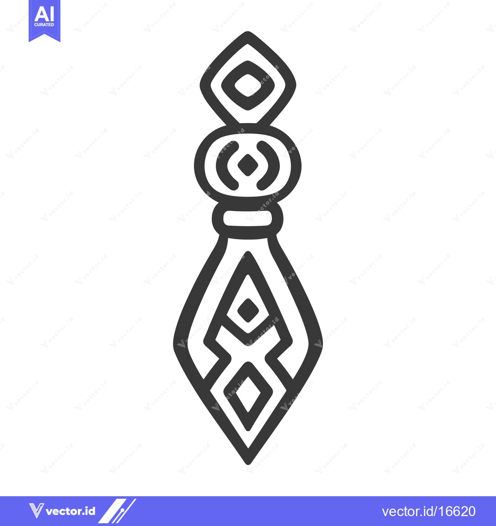 Premium Vector of An abstract stylized outline illustration of a decorative pendant