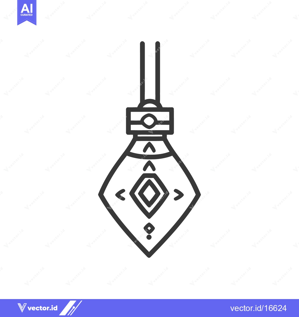 Premium Vector of A Geometric Pendant Ornament Showing Minimalist Lines and Decorations