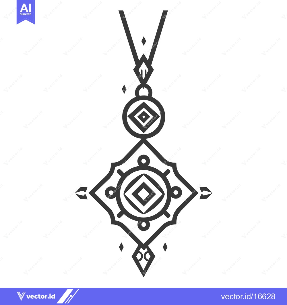 Premium Vector of This detailed geometric necklace design is symmetrical and ornate look
