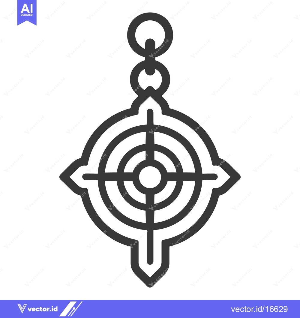 Premium Vector dari A simple black target pendant hanging from a chain ring