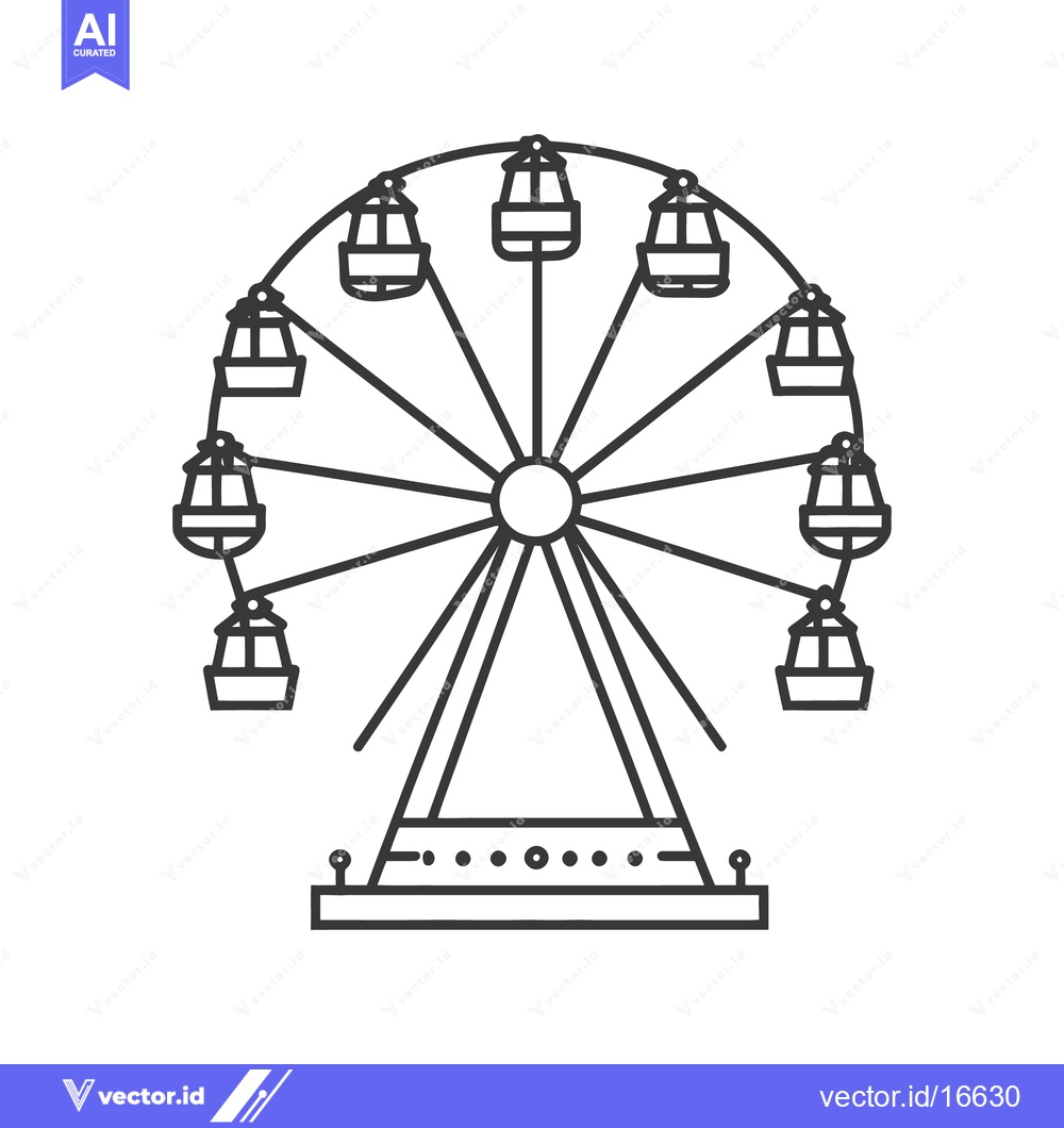 Premium Vector of A Graphic Illustration Depicting a Carnival Amusement Park Ferris Whee