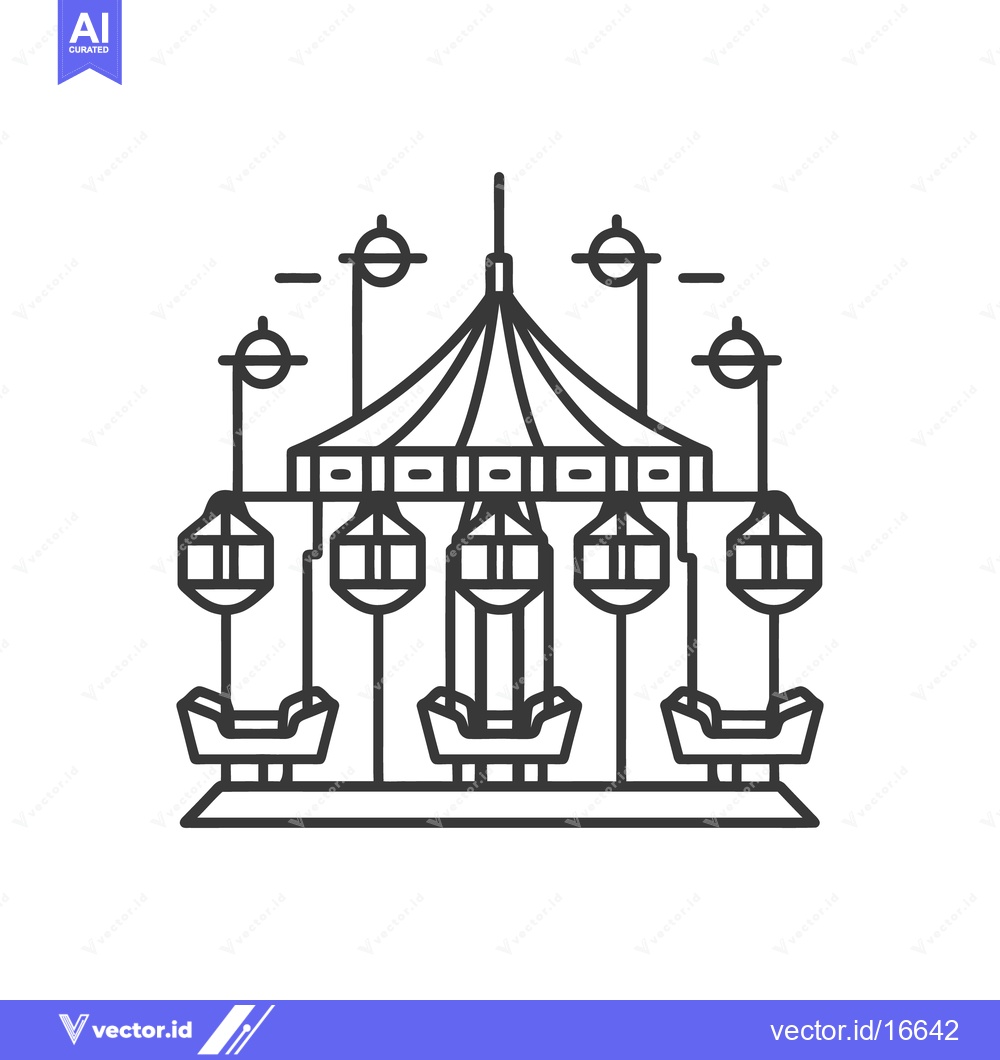 Premium Vector of Simple Illustration Depicting a Classic Amusement Park Ride Structure