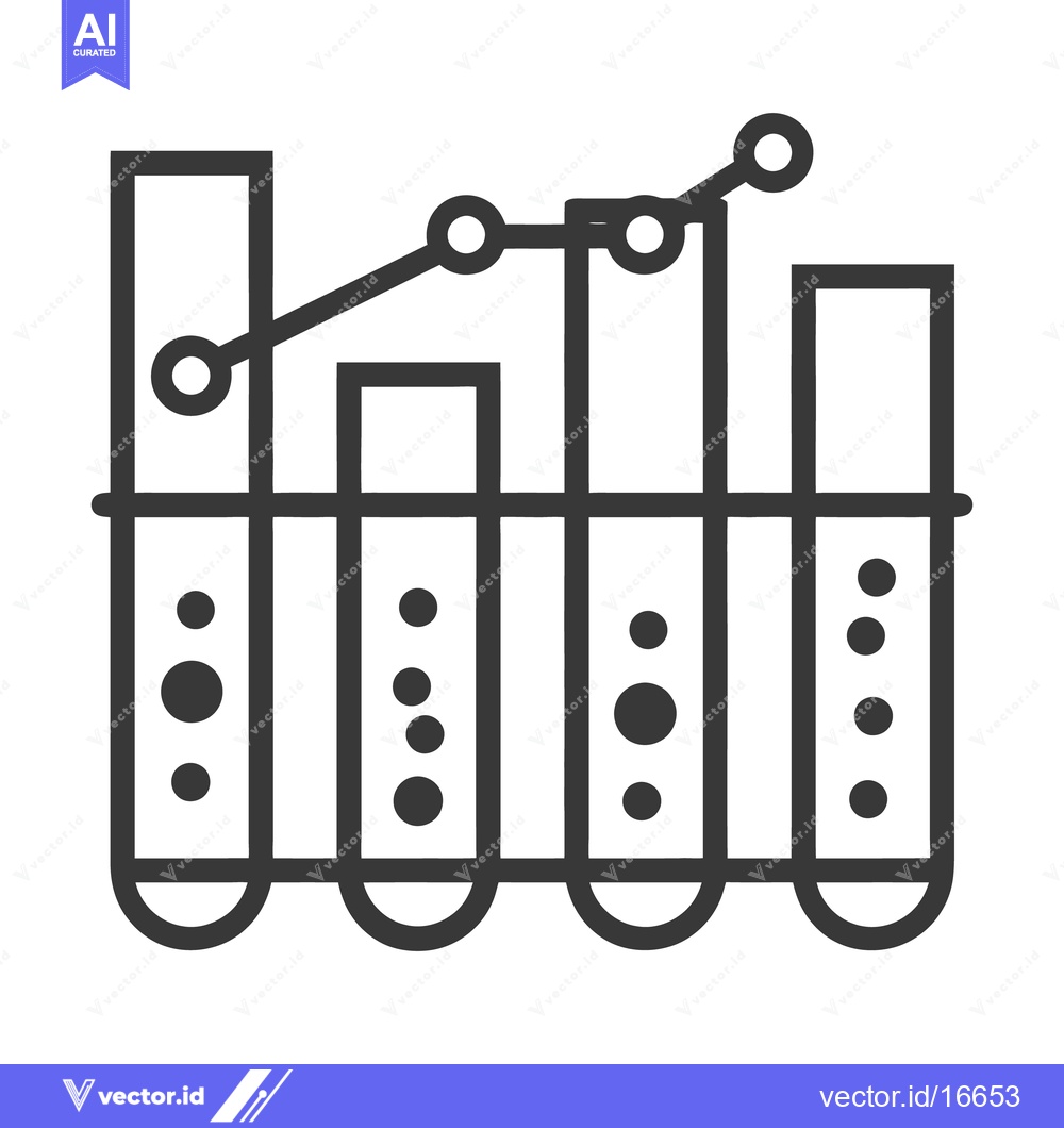 Premium Vector dari A scientific illustration showing test tubes with data analysis