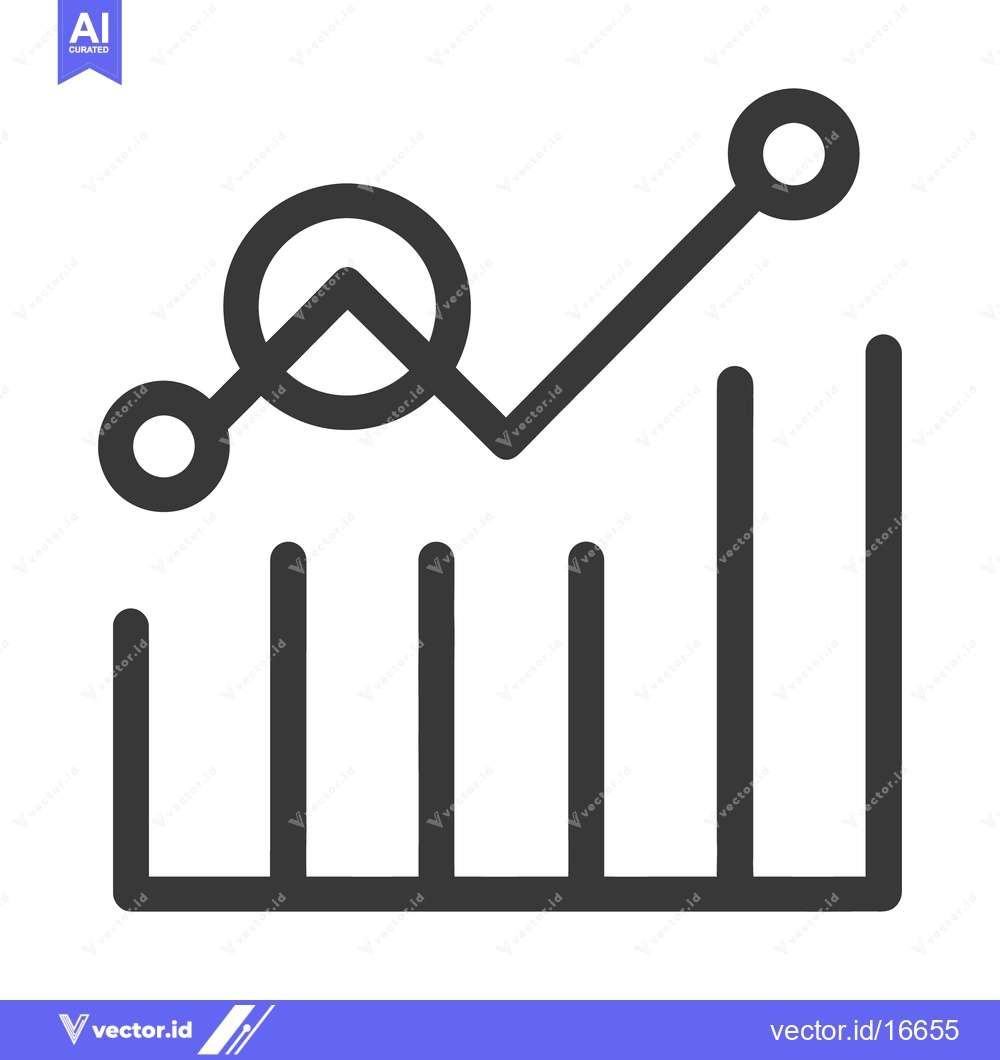 Premium Vector of A graphical representation showing data trend and bar chart elements