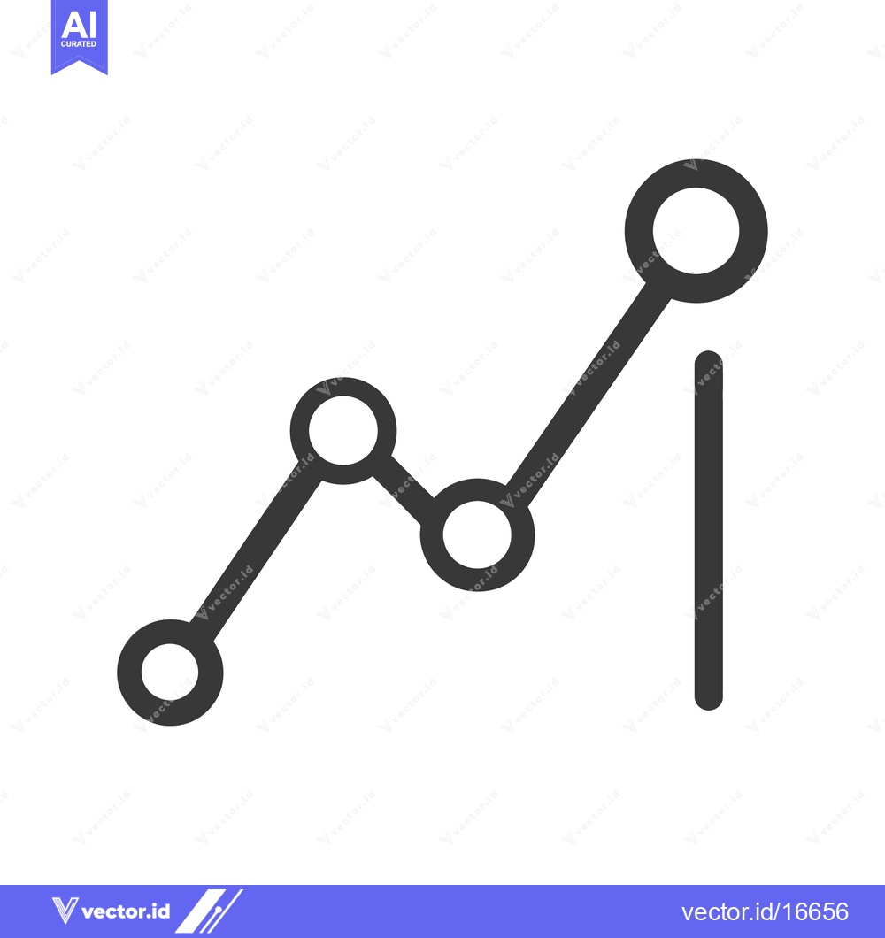 Premium Vector dari A dark gray line graph with circles and a vertical line
