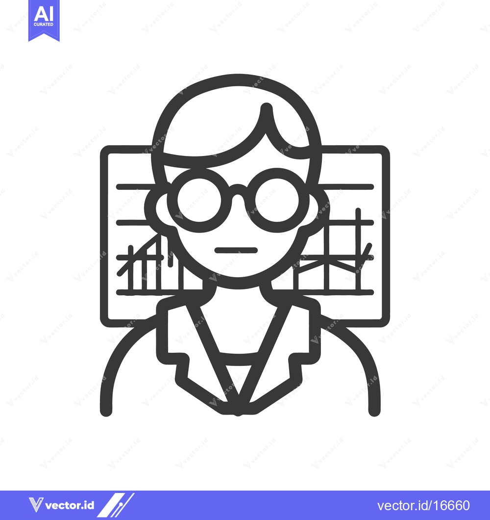 Premium Vector of Illustration of a person analyzing charts wearing round spectacles