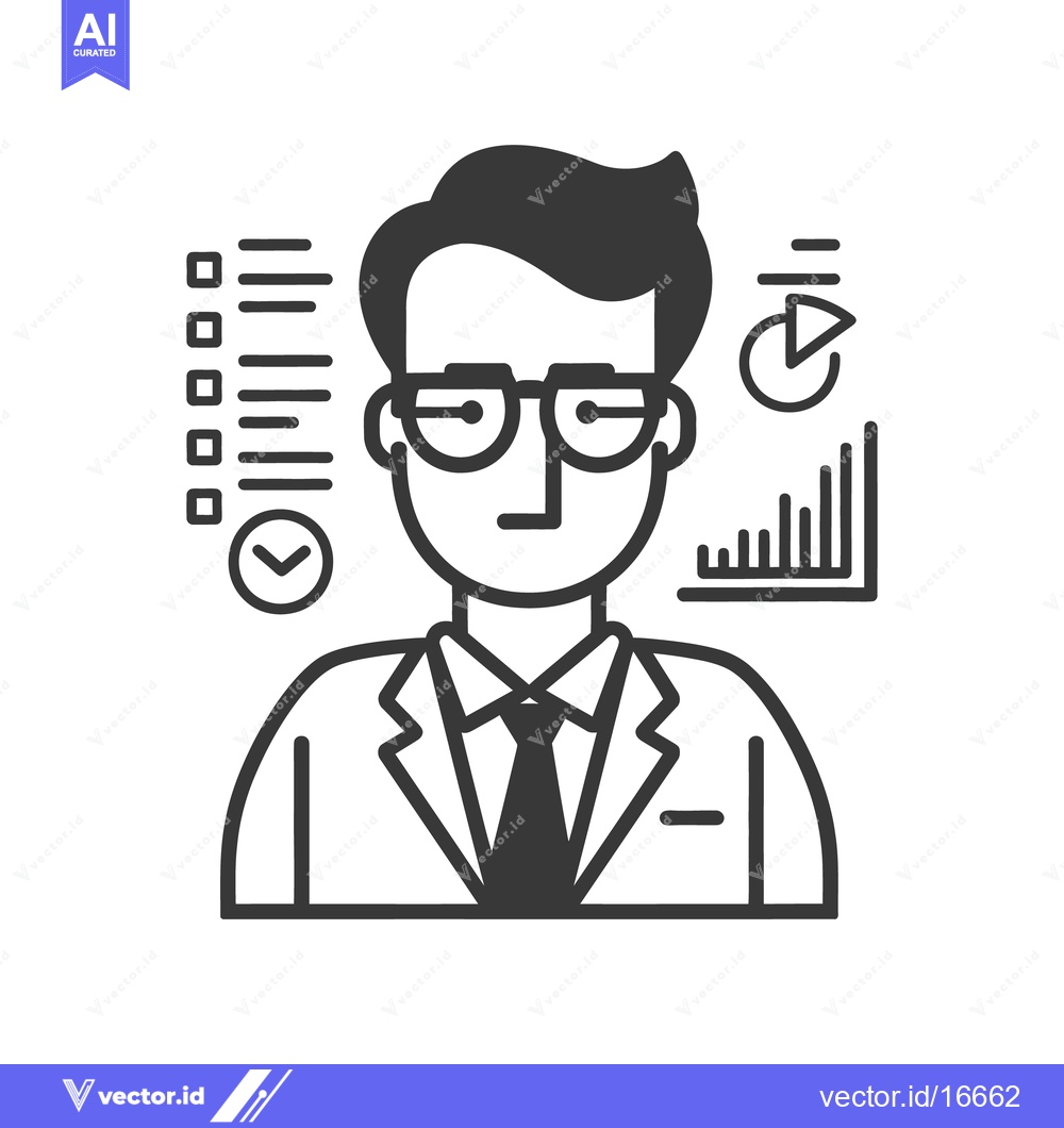 Premium Vector dari An illustrated person analyzing data with charts and graphs