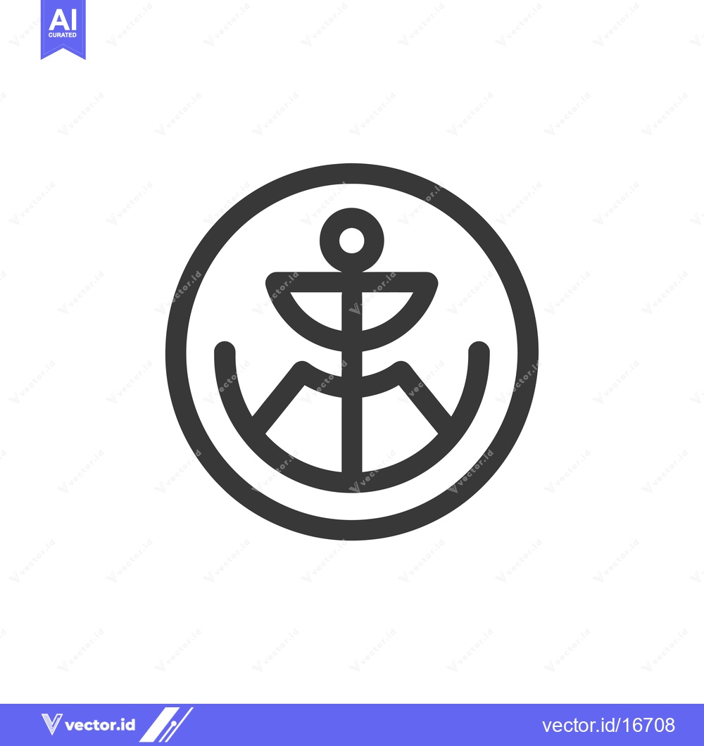 Premium Vector of Anchor Symbol Enclosed in a Circle