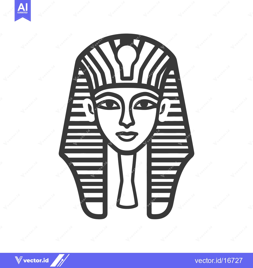 Premium Vector dari A stylized black and white illustration of an ancient pharaoh