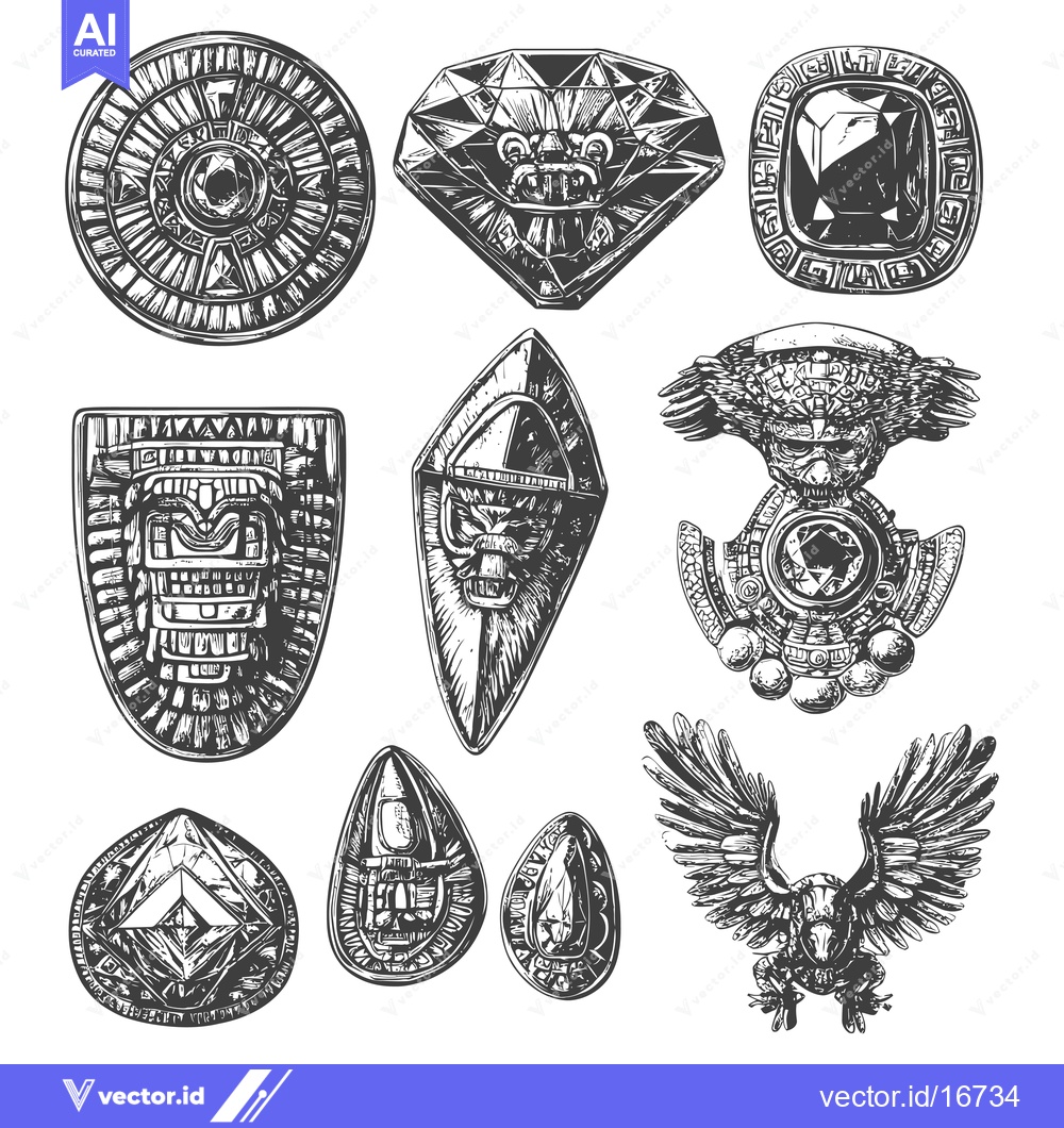 Premium Vector dari Ancient Mayan and Aztec Inspired Ornamental Designs