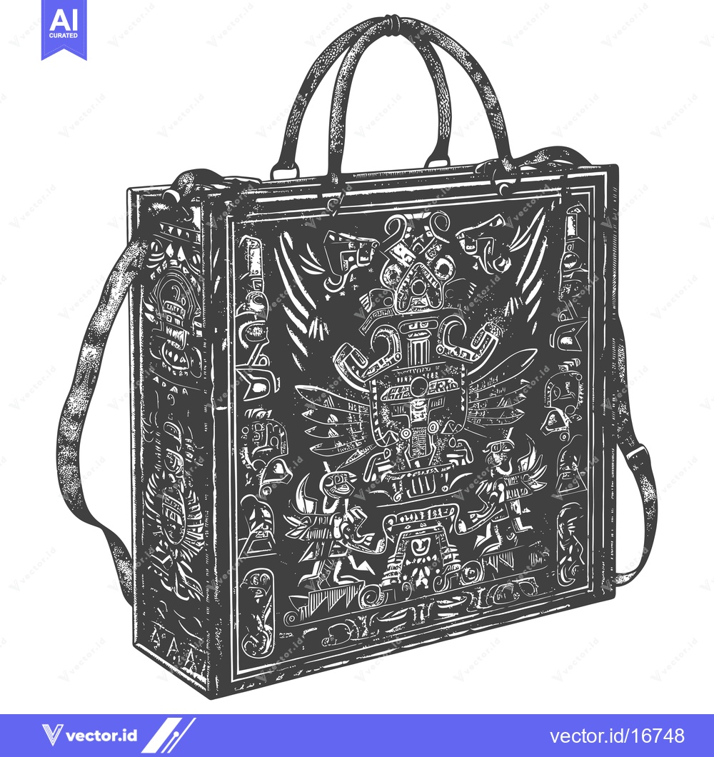 Premium Vector dari Ancient Mayan Handbag with Intricate Designs
