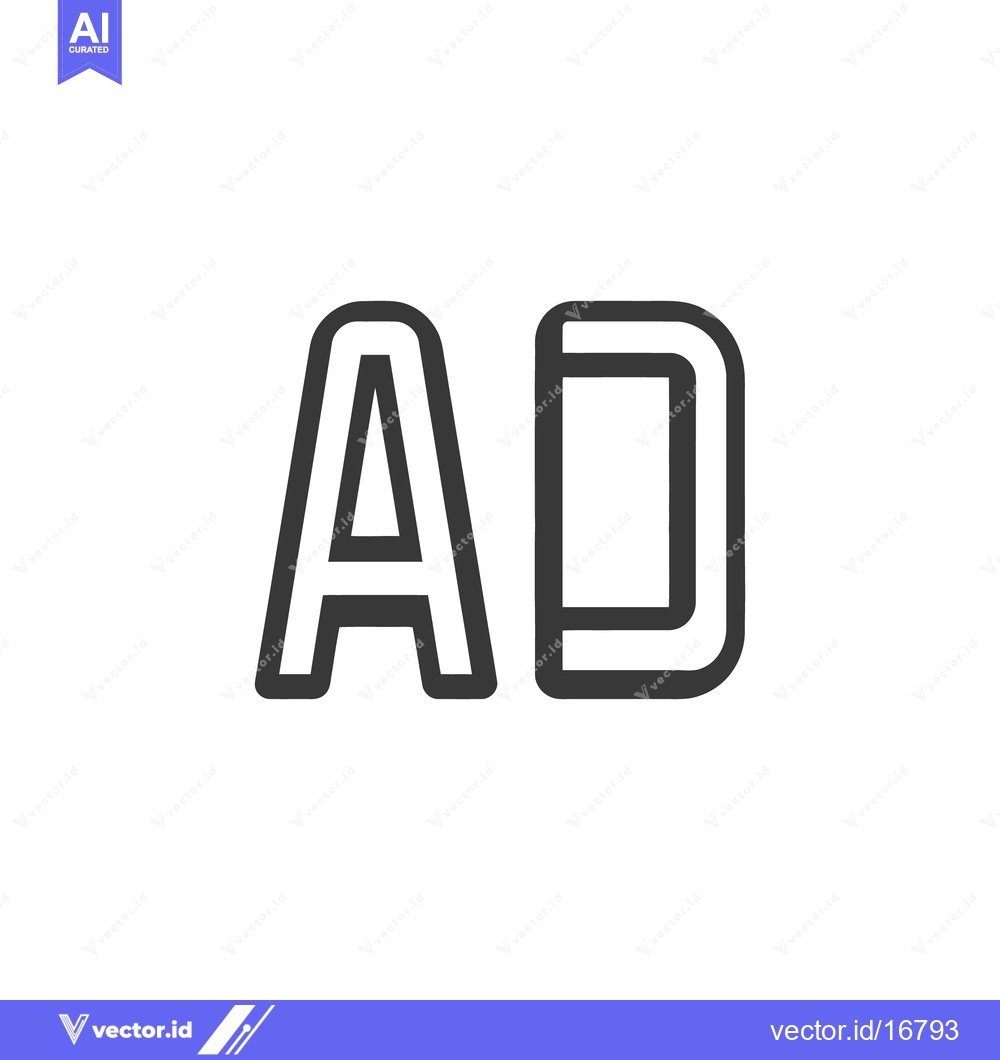 Premium Vector of Two capital letters featuring outline styling in the image