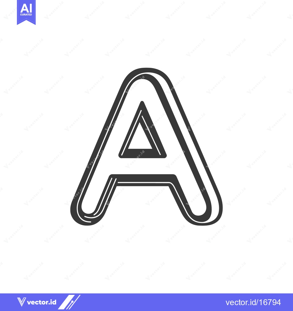 Premium Vector dari A Bold Letter A Graphic Depicted Against A White Background