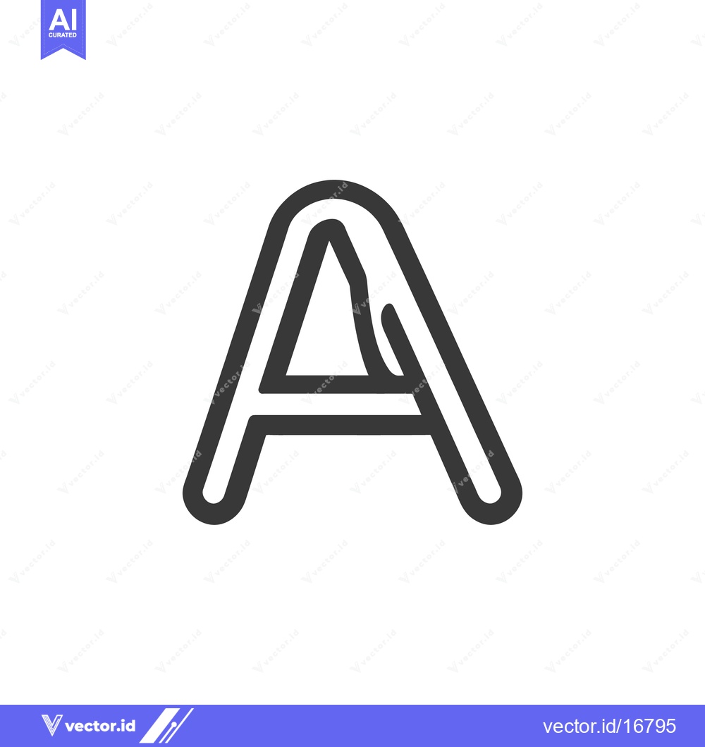 Premium Vector of A bold capital letter A stands in the white background