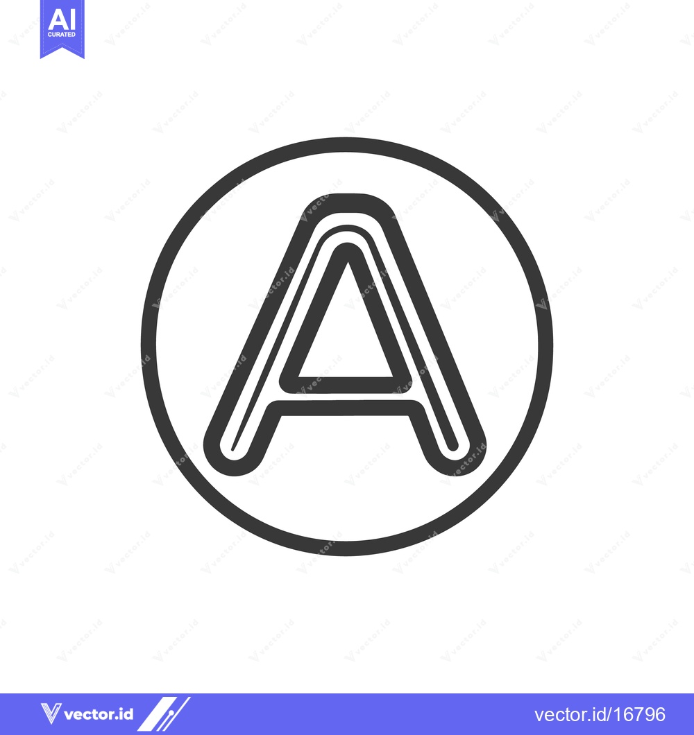 Premium Vector dari The capital letter A is encircled in a round shape