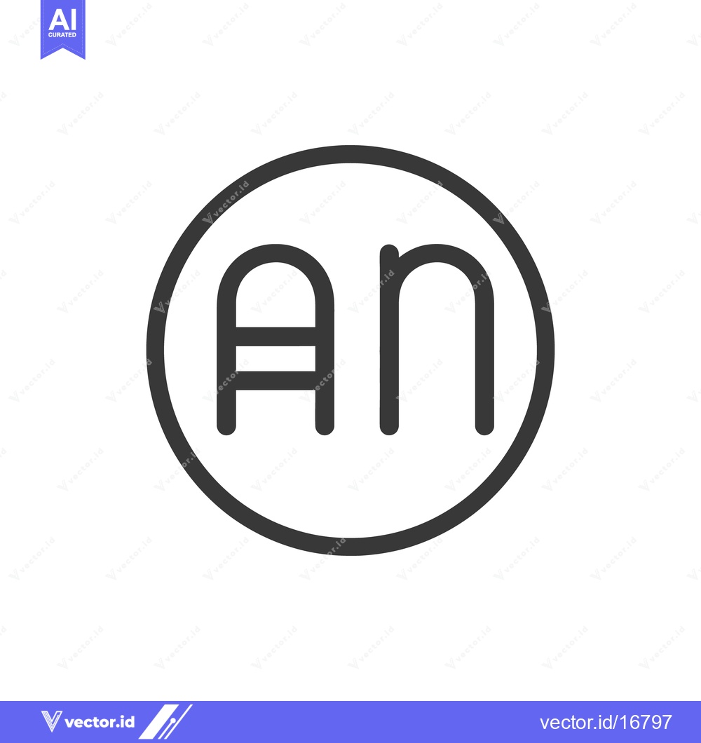 Premium Vector dari The letters A and N are enclosed within a circle outline