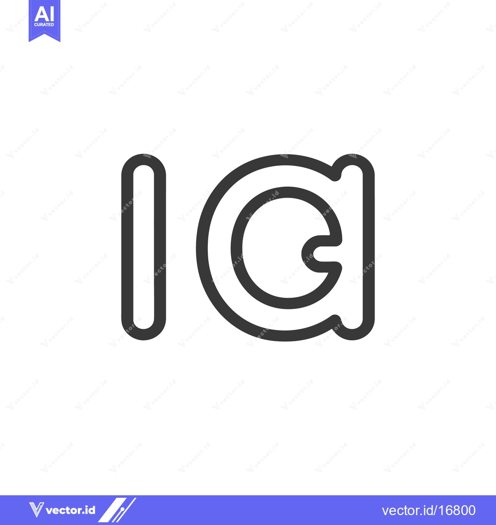 Premium Vector dari A minimalistic black and white design depicting the letters IG
