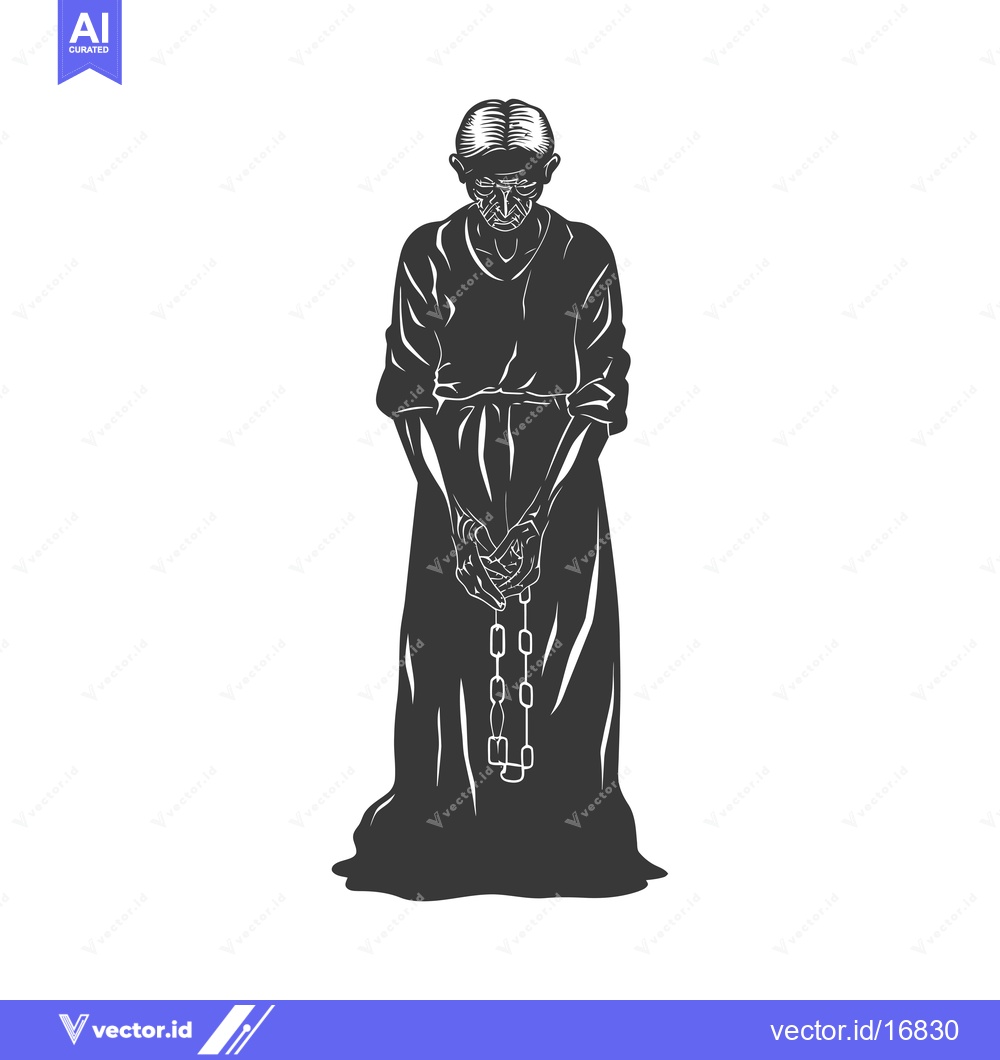 Premium Vector dari An elderly woman in a long robe holding a rosary
