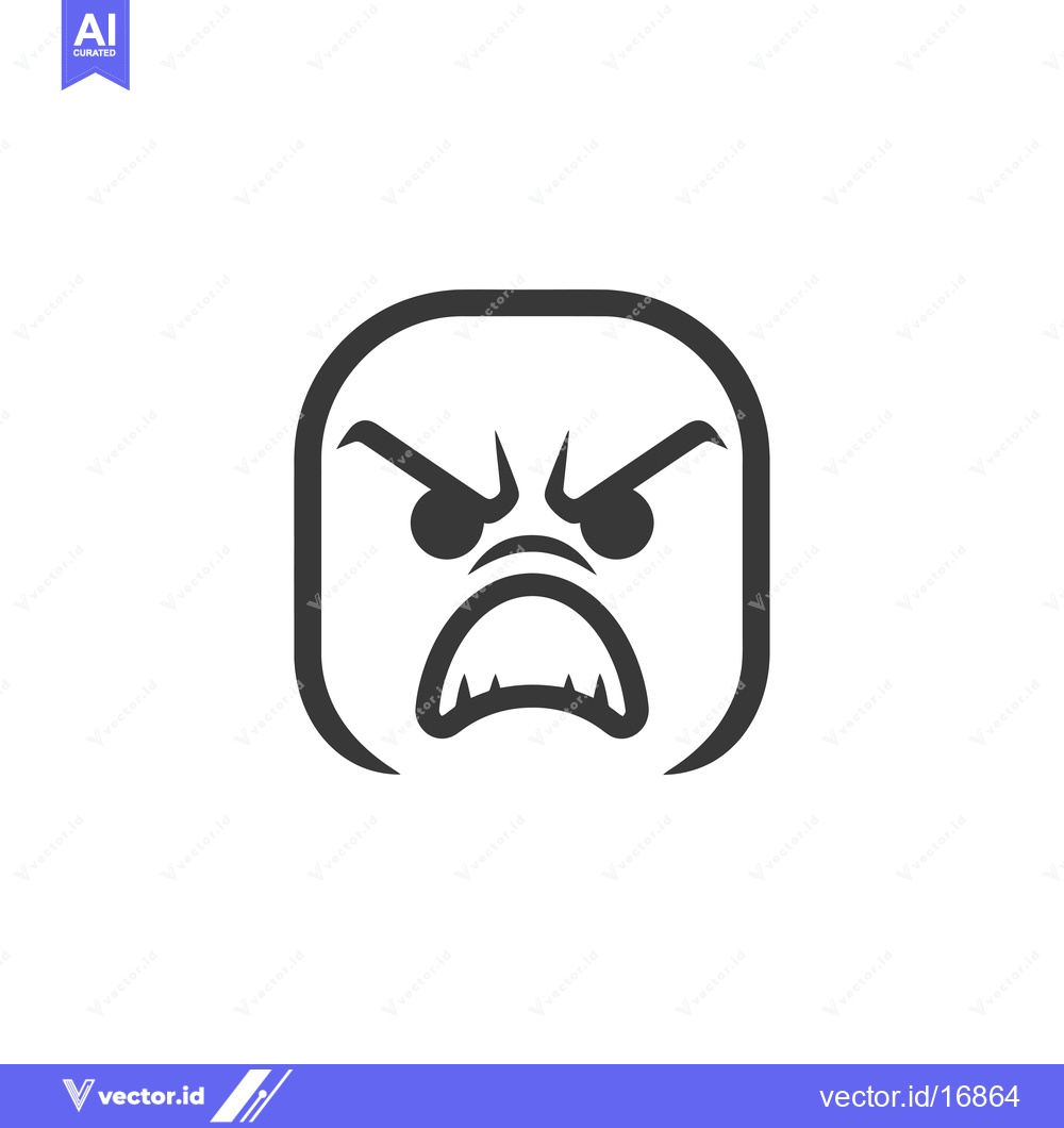 Premium Vector of Angry Emoji with Frowning Eyebrows and Bared Teeth