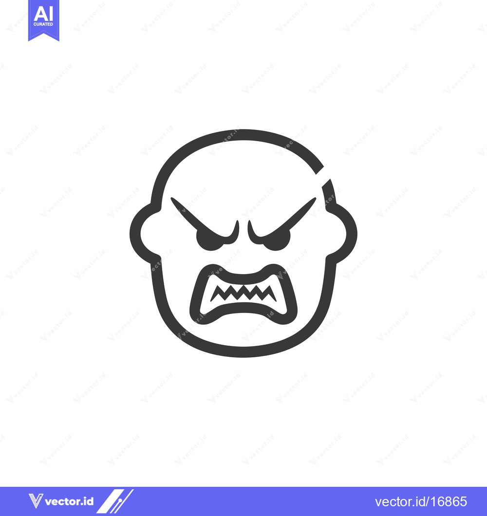 Premium Vector dari Angry Face Emoji with Frowns and Teeth