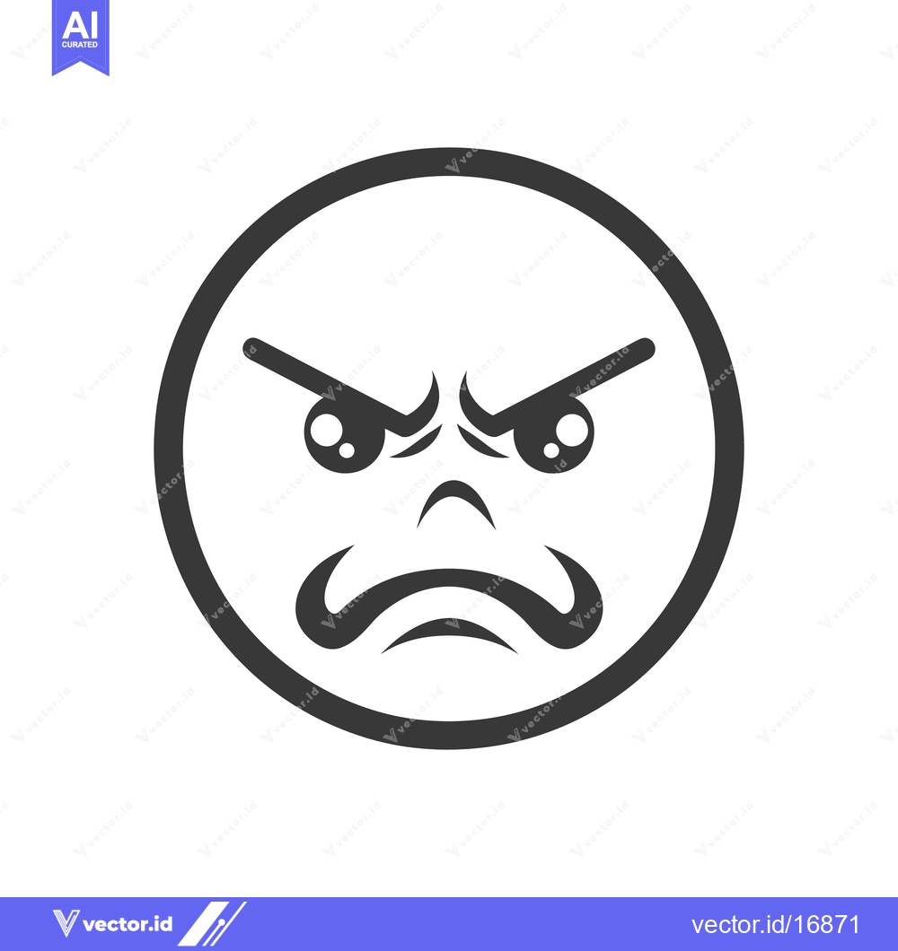 Premium Vector of An illustration of a face expressing a strong feeling of anger