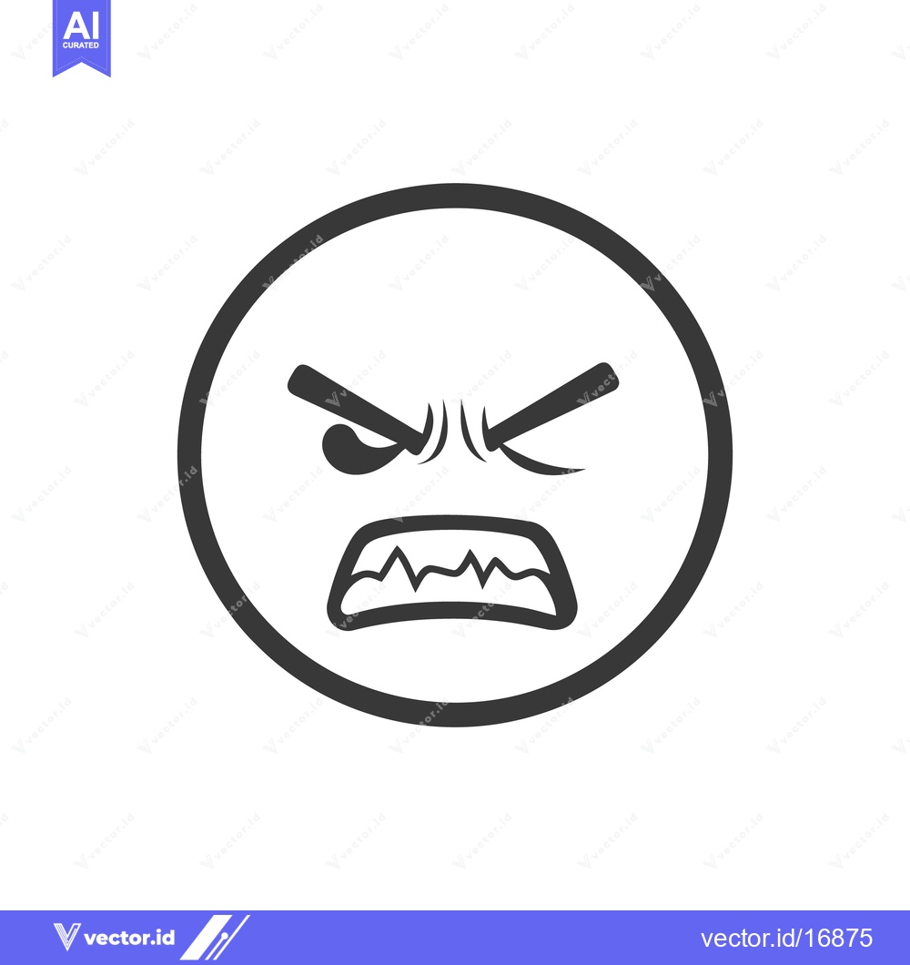 Premium Vector of An illustration depicting an angry face with intense emotions displaye