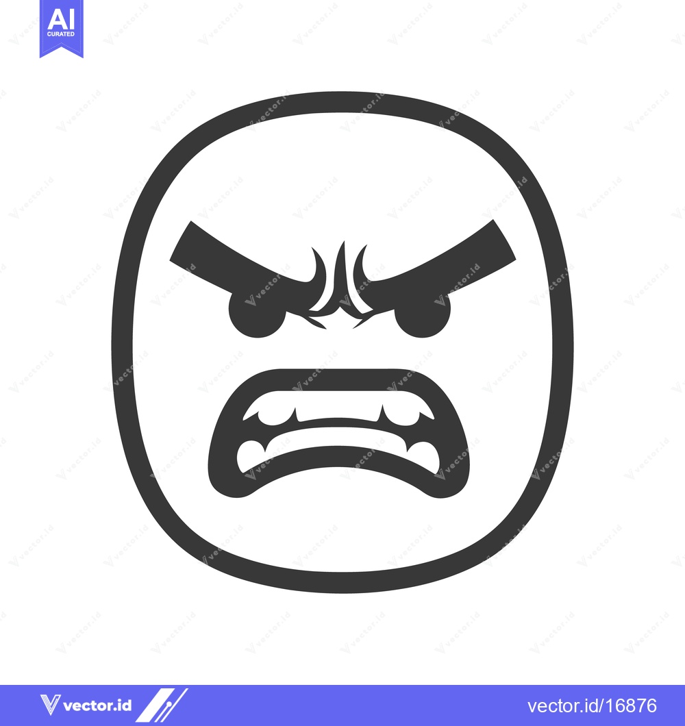 Premium Vector of A grey circular emoticon expressing extreme anger in its features