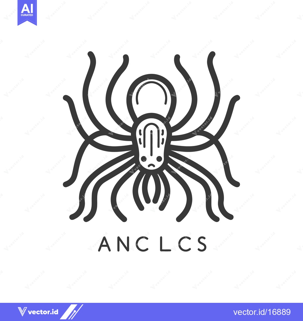 Premium Vector dari A monochrome illustration of an octopus with many curved tentacles