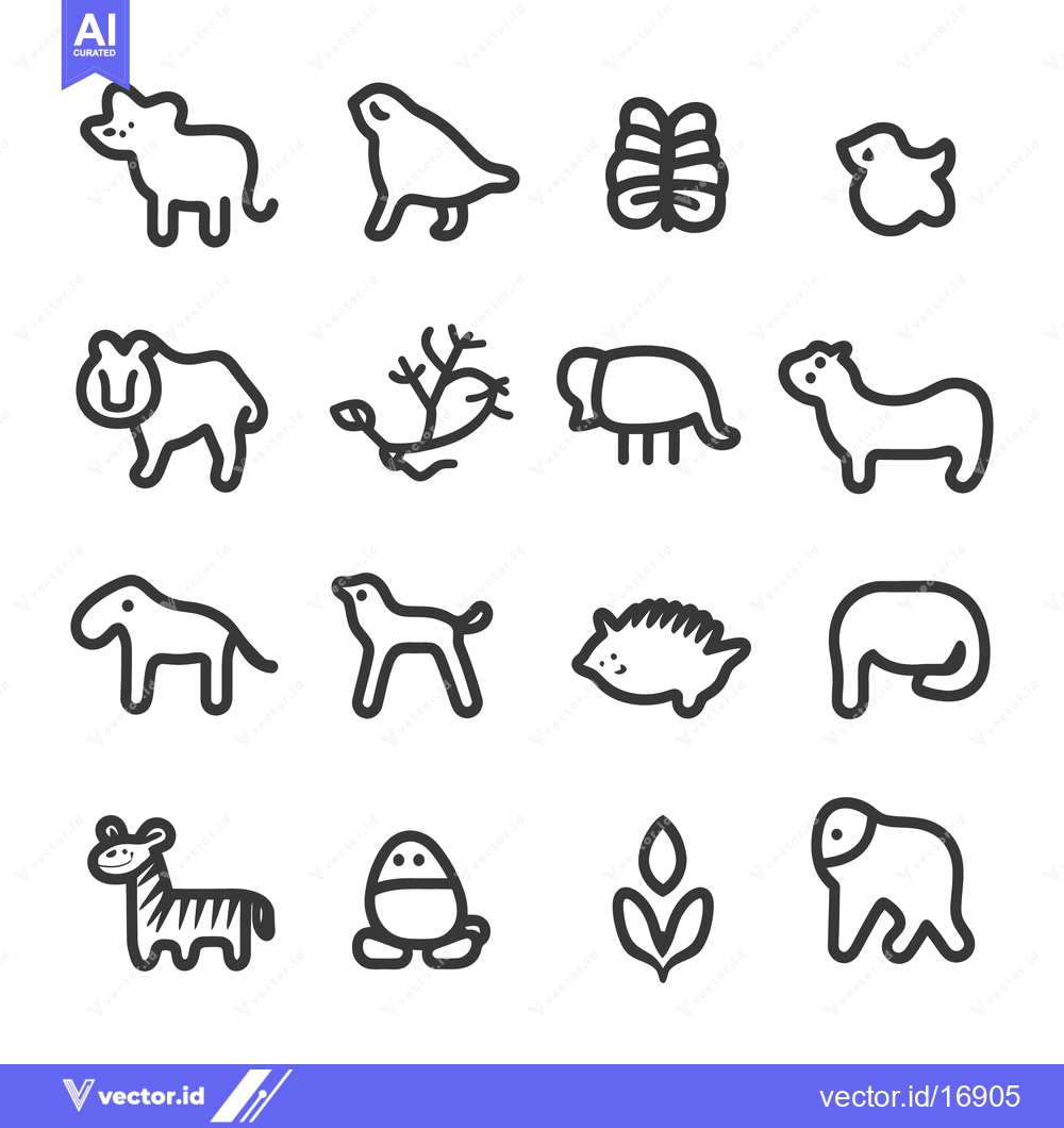 Premium Vector dari Black and white minimalistic illustrations depicting many different an