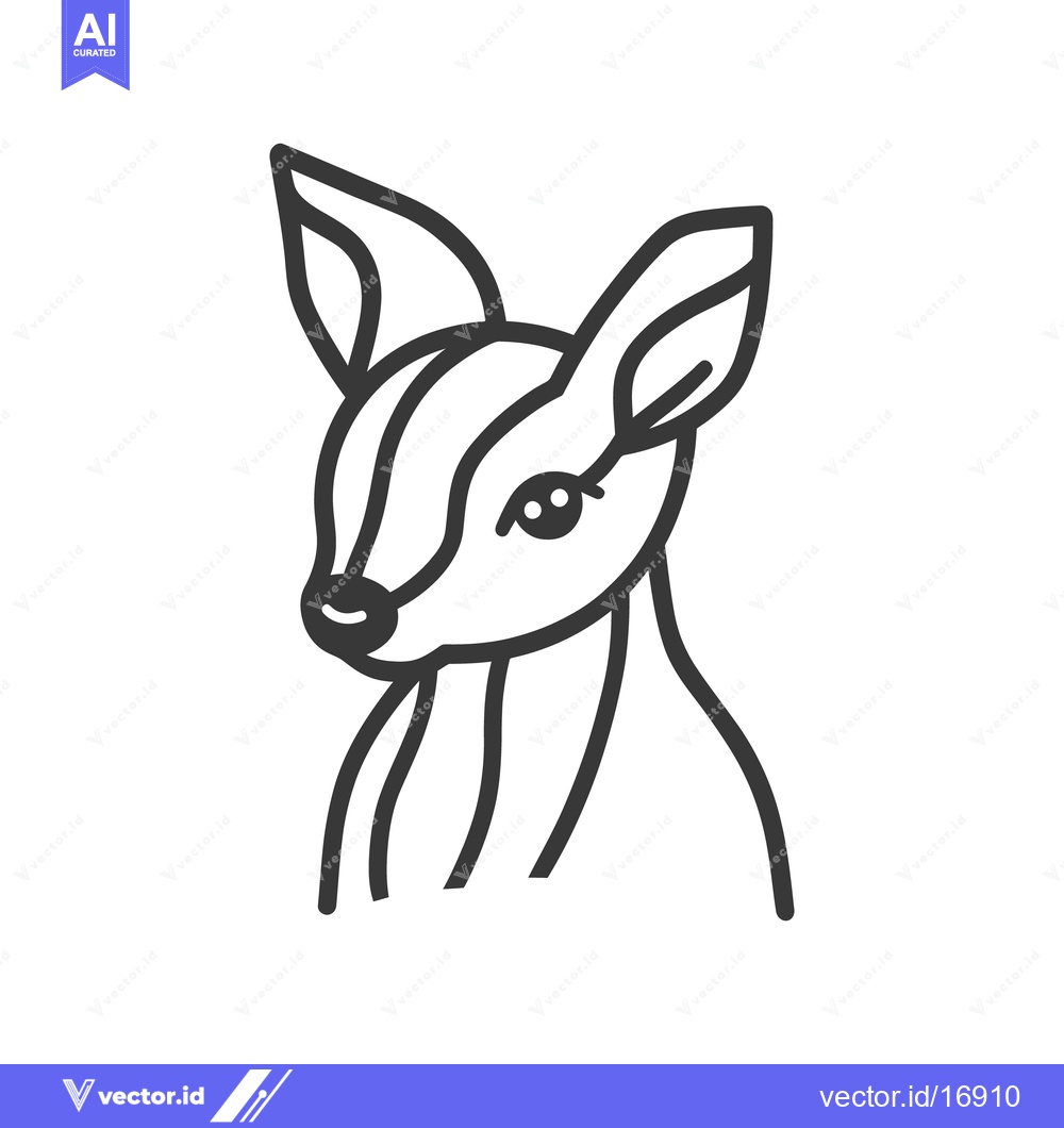 Premium Vector of A stylized minimalist illustration depicts a deer in profile facing le