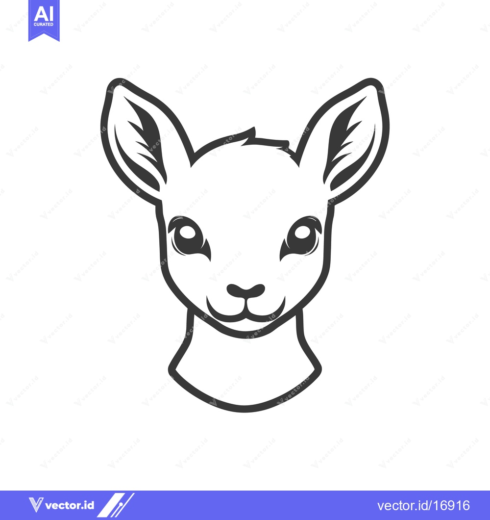 Premium Vector dari A friendly stylized illustration of a cute animal face