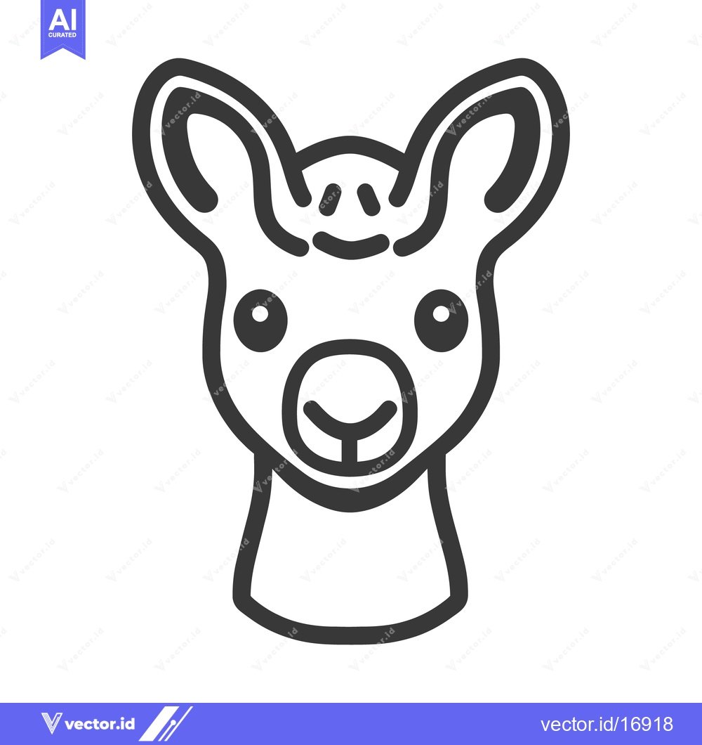 Premium Vector dari A Simple Vector Illustration Of A Friendly Looking Alpaca Face