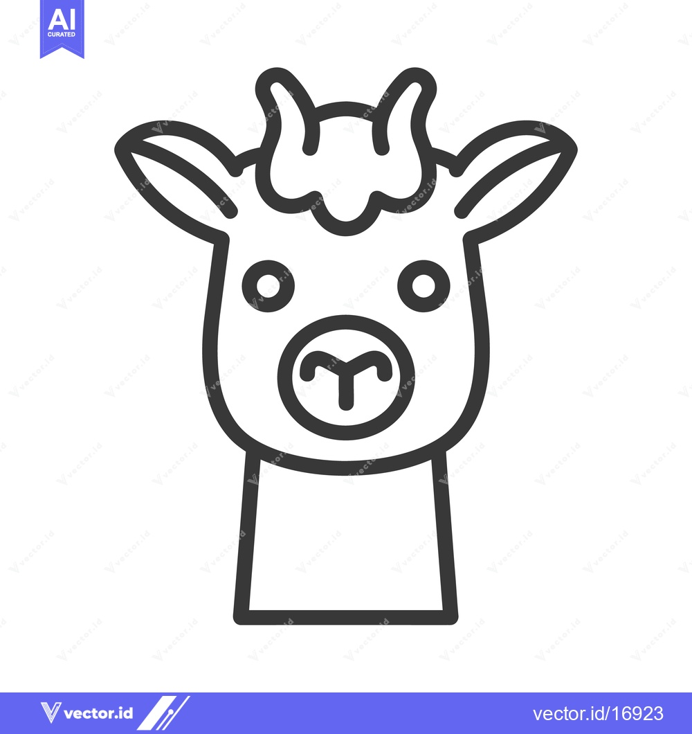 Premium Vector of A simplistic black and white line drawing of a llama animal