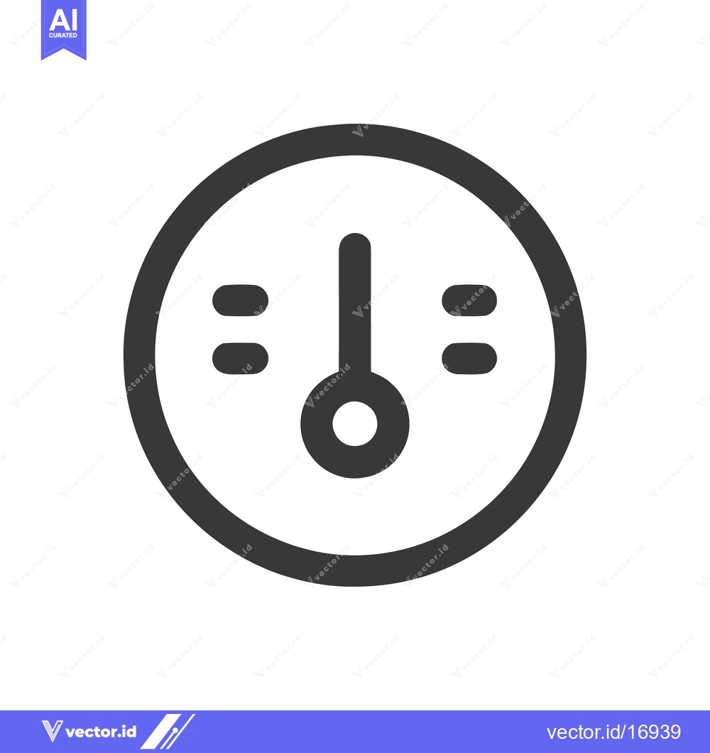 Premium Vector dari Minimalist Speedometer Icon: Dark Gray Gauge on White Background