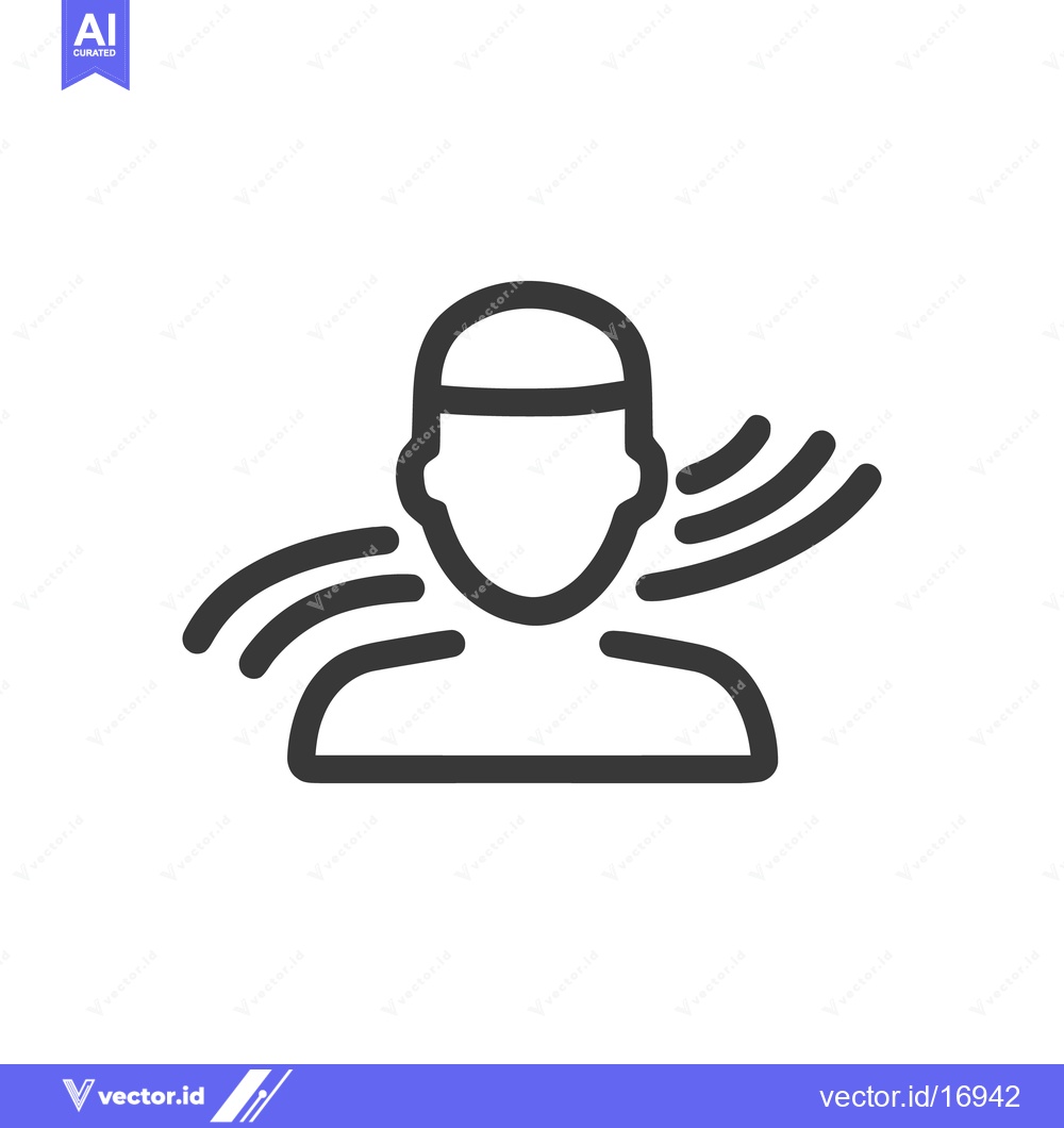 Premium Vector of Abstract Person Icon with Sound Waves Emanating From Ears