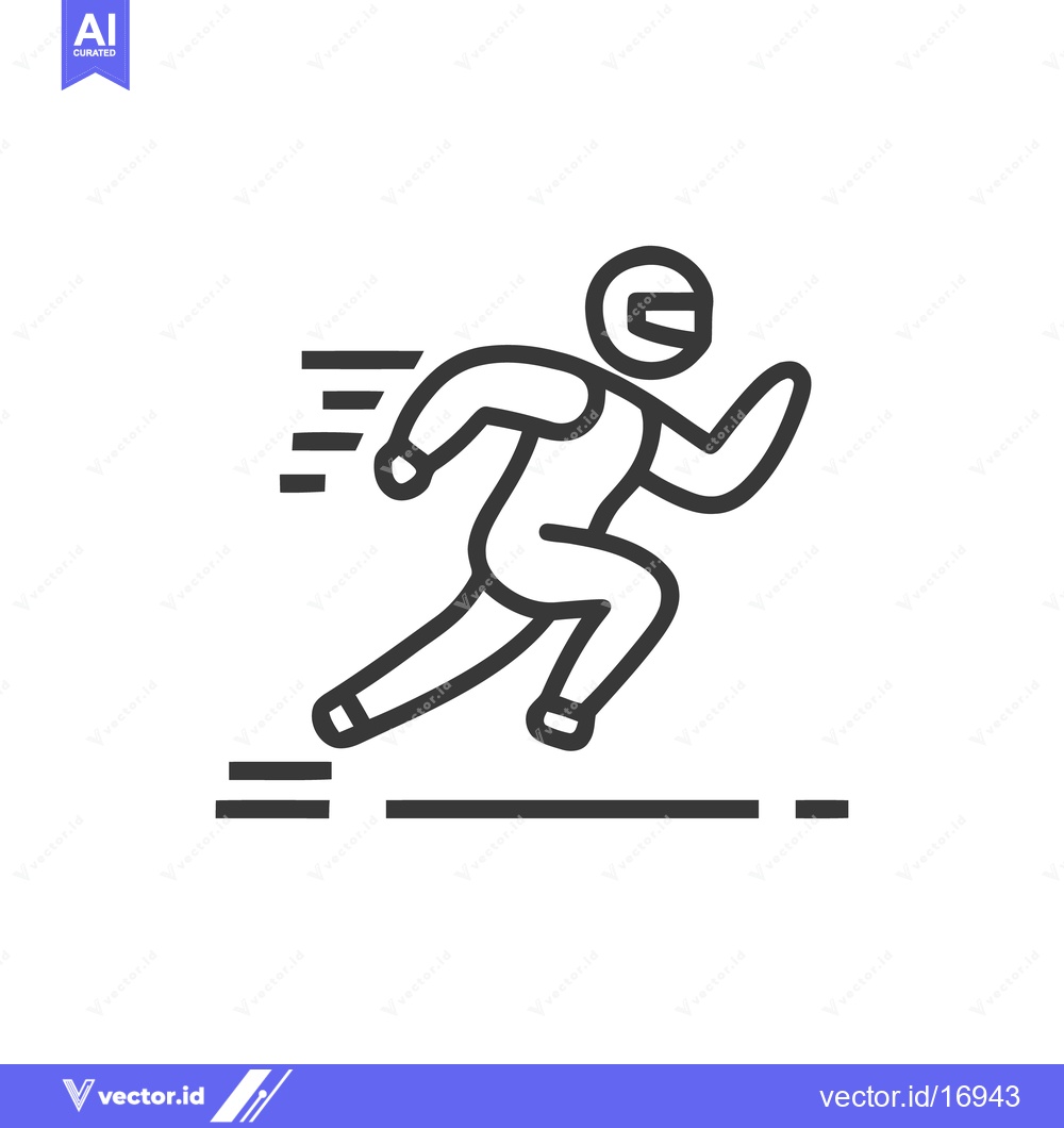 Premium Vector of Minimalist Icon of a Racer in Motion with Speed Lines