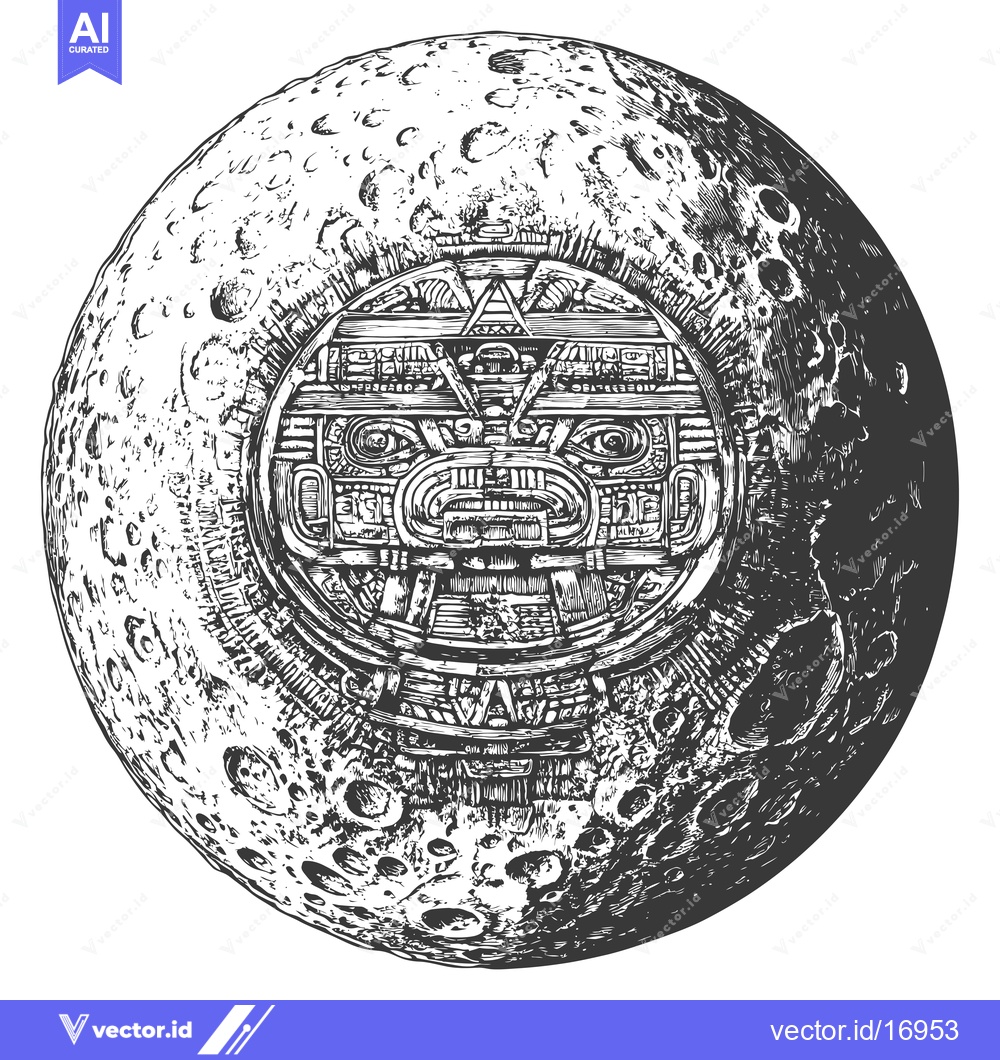 Premium Vector of An Intricate Aztec-Inspired Design Embedded Within a Detailed Illustra
