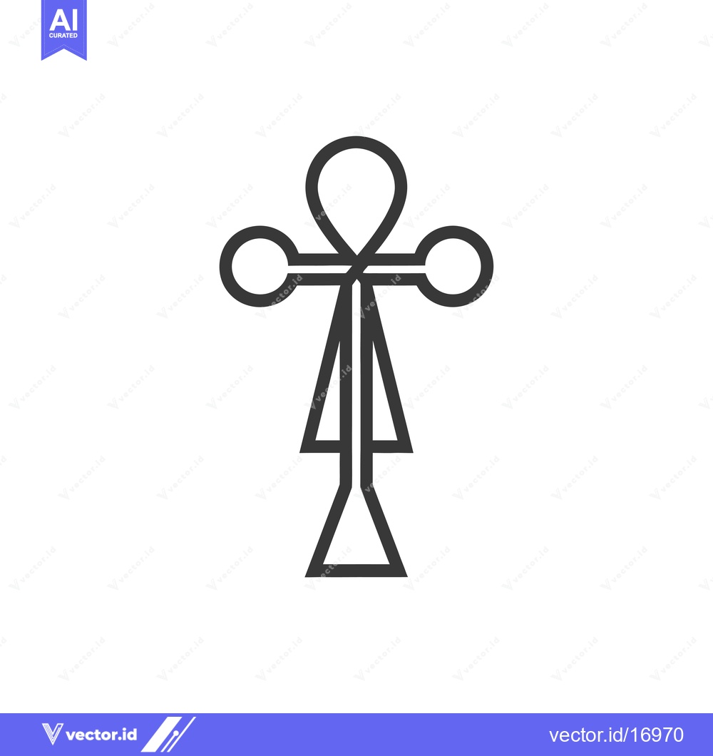 Premium Vector of Ankh Symbol with Circles and Triangle Design