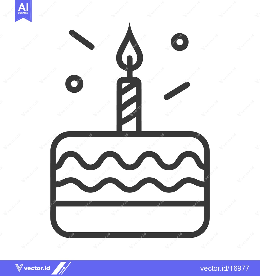 Premium Vector of A simple outline depiction of a single layered birthday cake