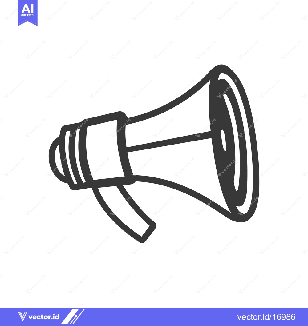 Premium Vector dari A simple black and white outline illustration of a megaphone device