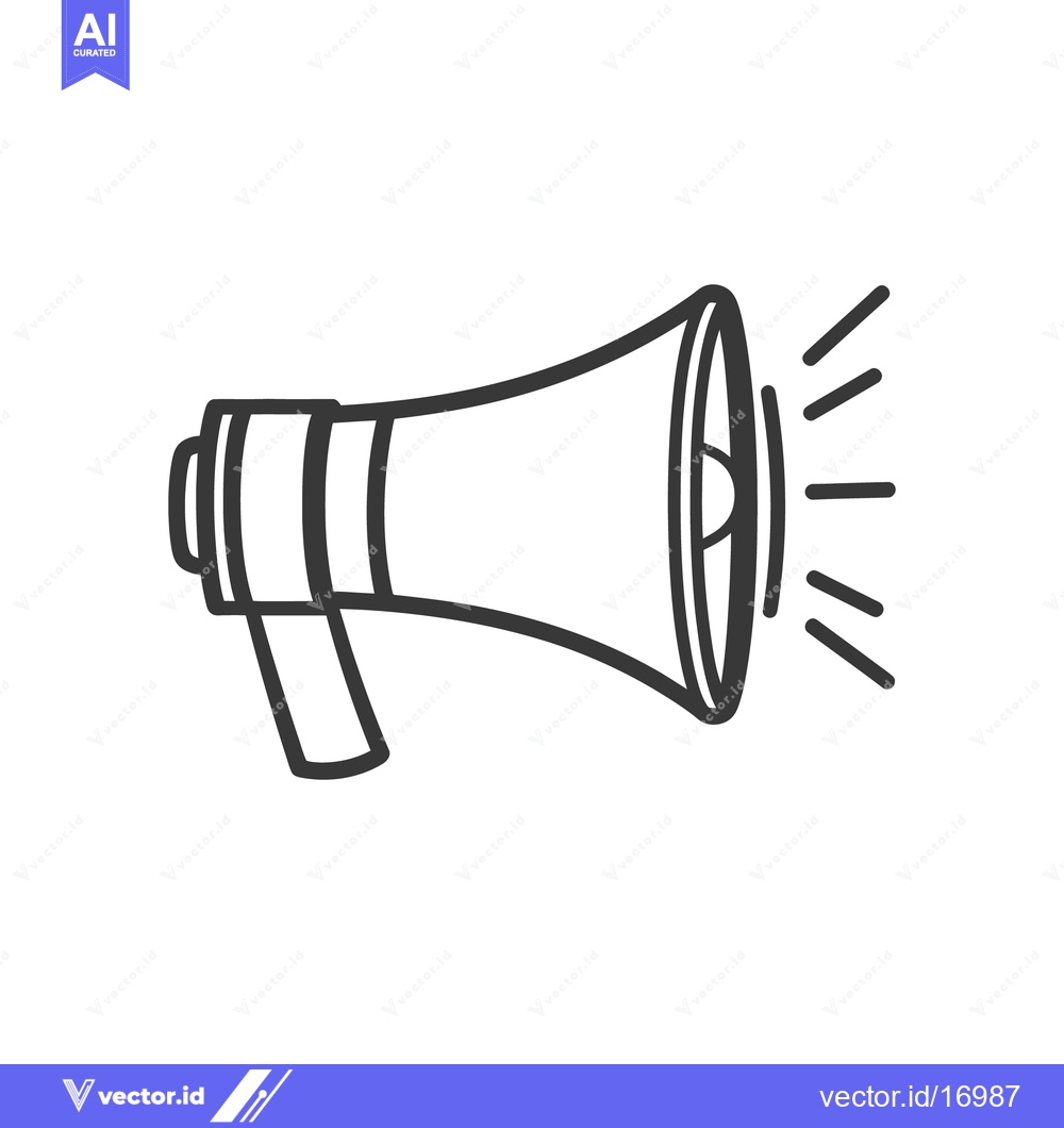 Premium Vector dari A Simple Black And White Illustration Of A Megaphone