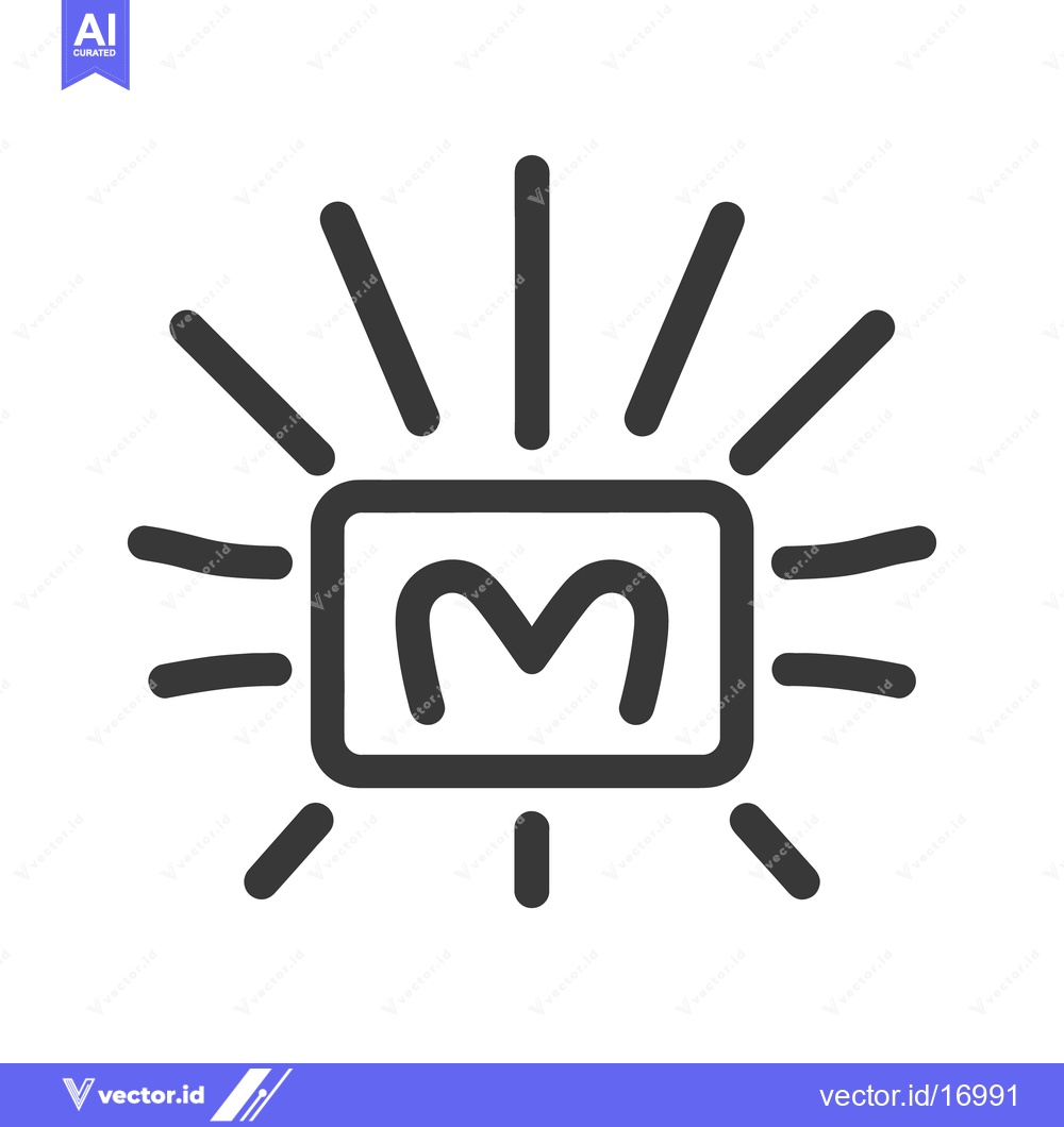 Premium Vector dari An outline of a letter inside a shining rectangular shape