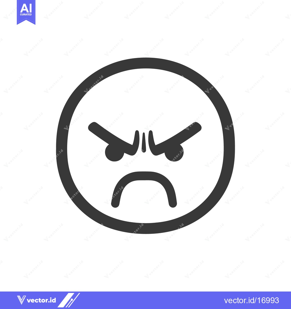 Premium Vector dari A simple line drawing of a face showing extreme anger